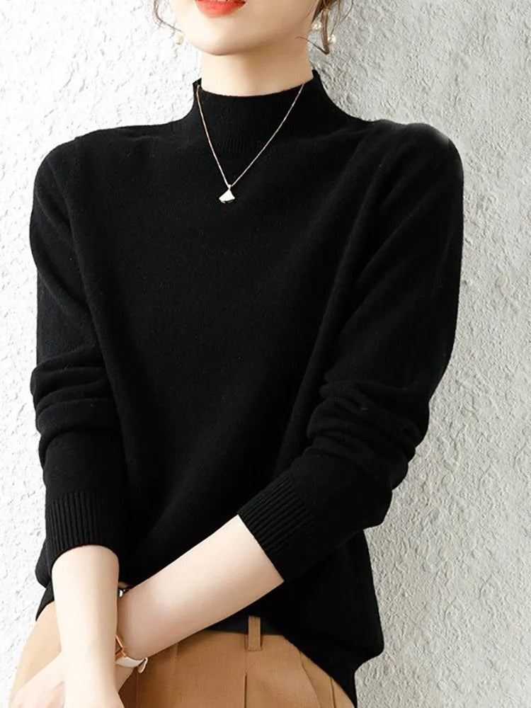 Maglione Donna Morbido con Collo Alto