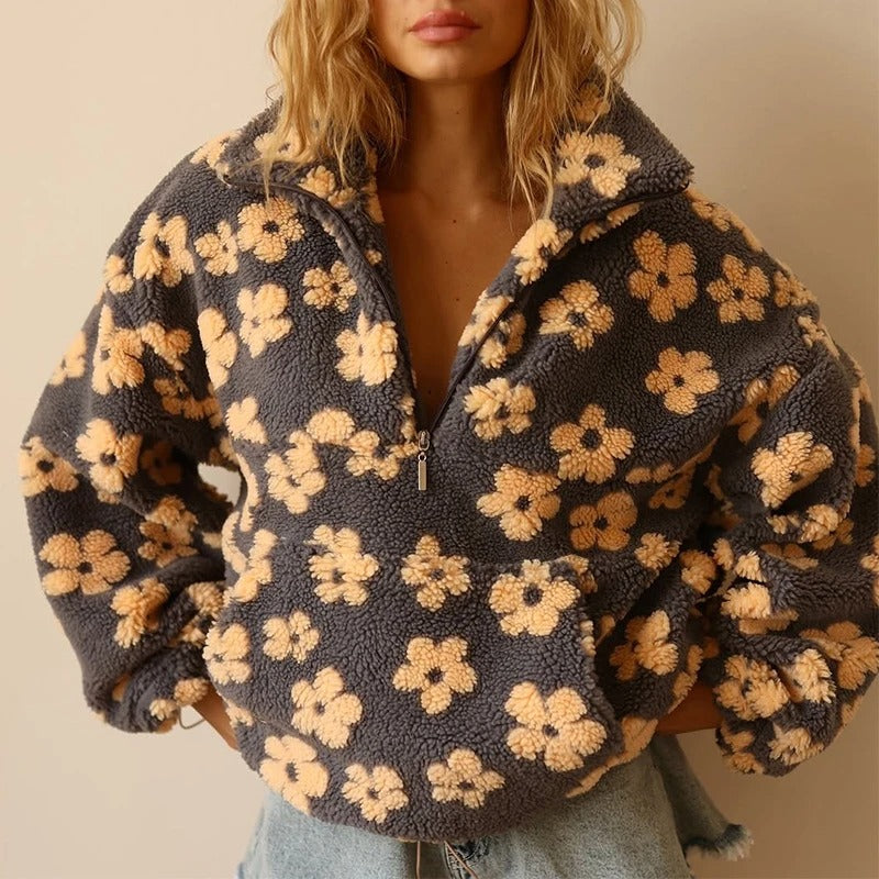Luna - Maglione donna con stampa floreale