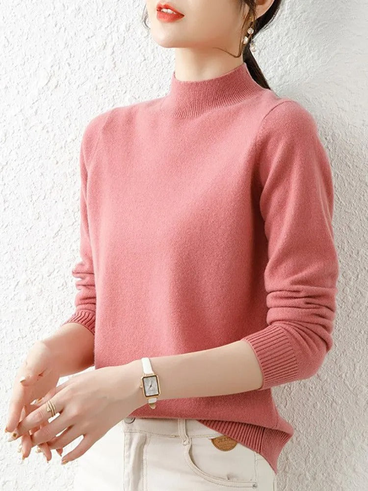 Maglione Donna Morbido con Collo Alto