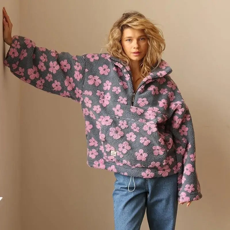 Luna - Maglione donna con stampa floreale