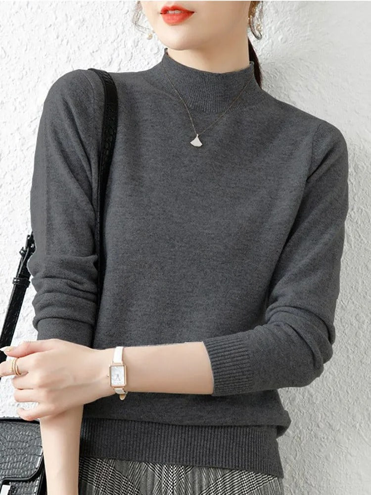 Maglione Donna Morbido con Collo Alto