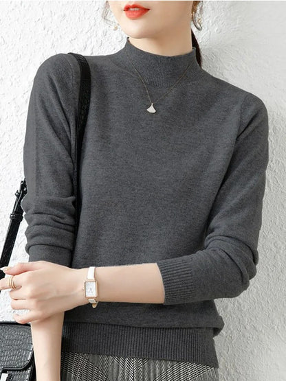 Maglione Donna Morbido con Collo Alto