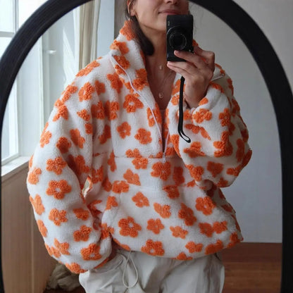 Luna - Maglione donna con stampa floreale